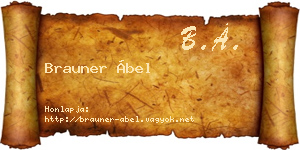 Brauner Ábel névjegykártya